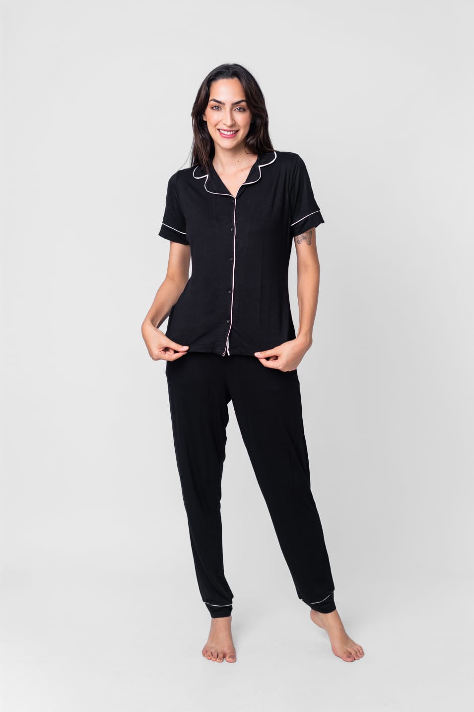 Pijama Americano em viscolycra macia de fibra de bambu Rasdu